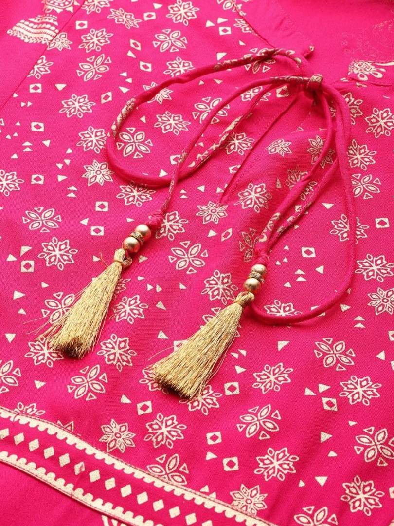 Women Rayon Kurta with Palazzo Set